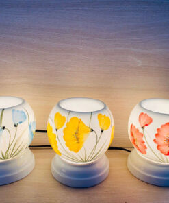 Combo Đèn Xông Tinh Dầu Mini Miệng Tròn Hoa