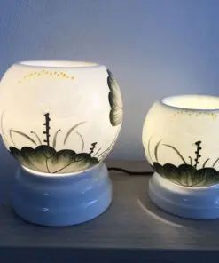 Combo Đèn Xông Tinh Dầu Bát Tràng Mini -Hoa Sen