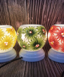 Combo Đèn Xông Tinh Dầu Bát Tràng Hoa Cúc