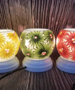 Combo Đèn Xông Tinh Dầu Bát Tràng  Hoa Cúc