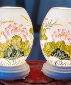 Combo Đèn Xông Tinh Dầu Dáng Trứng Hoa Sen