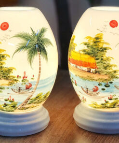 Combo Đèn Xông Tinh Dầu Dáng Trứng Làng Quê