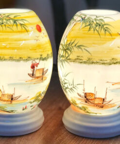 Combo Đèn Xông Tinh Dầu Dáng Trứng Phong Cảnh