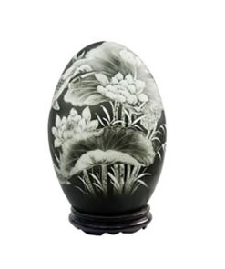 Đèn xông tinh dầu vẽ hoa sen đen - Gốm sứ Bát Tràng