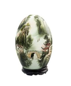 Đèn xông tinh dầu vẽ núi ngũ hành - Gốm sứ Bát Tràng