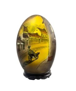 Đèn xông tinh dầu vẽ phố cổ - Gốm sứ Bát Tràng