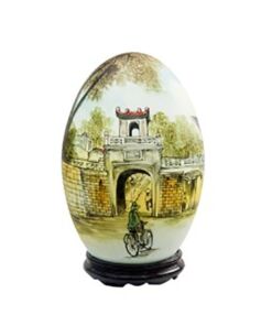 Đèn xông tinh dầu vẽ cổng làng - Gốm sứ Bát Tràng