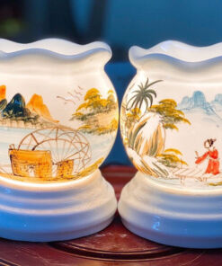 Đèn Xông Tinh Dầu Size Lớn Miệng Lượn- Phong Cảnh