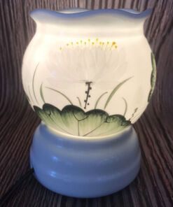 Đèn Xông Tinh Dầu Size Lớn Miệng Lượn - Sen Trắng