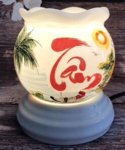 Đèn Xông Tinh Dầu Size Lớn Miệng Lượn- Chữ Tâm