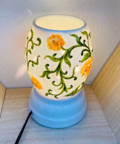 Đèn Xông Tinh Dầu Bát Tràng Dáng Xoài- Hoa Vàng Giây