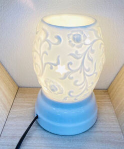 Đèn Xông Tinh Dầu Bát Tràng Dáng Xoài- Hoa Nổi S2