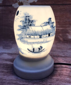 Đèn Xông Tinh Dầu Bát Tràng Dáng Xoài - Phong Cảnh S3