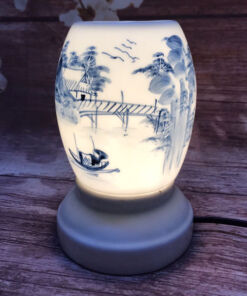 Đèn Xông Tinh Dầu Bát Tràng Dáng Xoài- Phong Cảnh S2