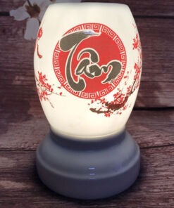 Đèn Xông Tinh Dầu Bát Tràng Dáng Xoài - Chữ Tâm