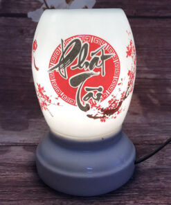 Đèn Xông Tinh Dầu Bát Tràng Dáng Xoài -Chữ Phát Tài