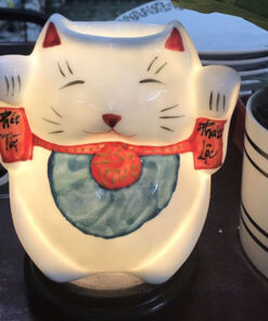 Đèn Xông Tinh Dầu Mèo Thần Tài Chữ Phúc