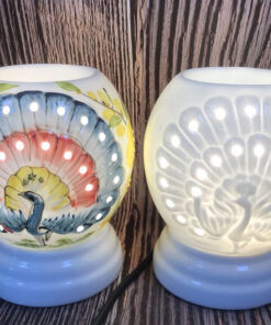 Đèn Xông Tinh Dầu Bát Tràng Chim Công Size Lớn S2