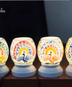 Đèn Xông Tinh Dầu Bát Tràng Chim Công Màu