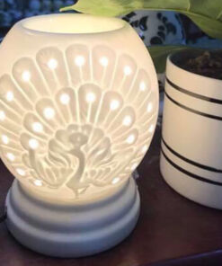 Đèn Xông Tinh Dầu Chim Công Size Lớn Màu Trắng