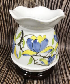 Đèn Xông Tinh Dầu Bát Tràng Dáng Eo Hoa