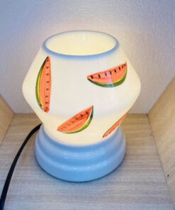 Đèn Xông Tinh Dầu Bát Tràng Dáng Lồng Dưa Hấu