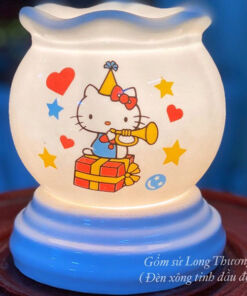 Đèn Xông Tinh Dầu Bát Tràng Mini Miệng Lượn Mèo Con