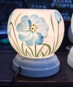 Đèn Xông Tinh Dầu Bát Tràng Mini Miệng Tròn Hoa Xanh S2