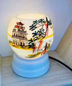 Đèn Xông Tinh Dầu Bát Tràng Mini Miệng Tròn Phong Cảnh