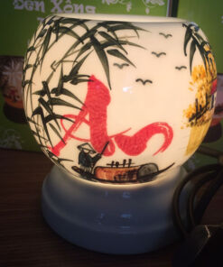 Đèn Xông Tinh Dầu Bát Tràng Mini Miệng Tròn Chữ An