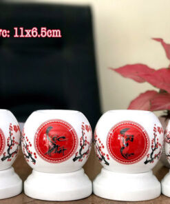 Đèn Xông Tinh Dầu Bát Tràng Mini Miệng Tròn Thư Pháp