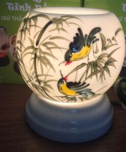 Đèn Xông Tinh Dầu Bát Tràng Mini Miệng Tròn Đôi Chim