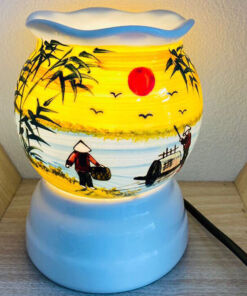 Đèn Xông Tinh Dầu Bát Tràng Miệng Lượn Chiều Quê