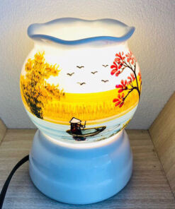 Đèn Xông Tinh Dầu Bát Tràng Miệng Lượn Làng Quê