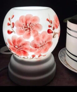 Đèn Xông Tinh Dầu Bát Tràng Miệng Tròn Hoa Đào