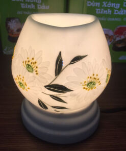 Đèn Xông Tinh Dầu Bát Tràng Mặt Ngọc Cúc Họa My