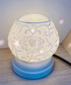 Đèn Xông Tinh Dầu Mắt Ngọc Tam Giác Nổi Hoa Hồng