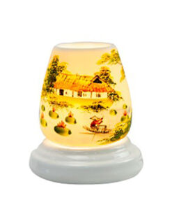 Đèn xông tinh dầu vẽ nhà tranh S4 - Gốm sứ Bát Tràng