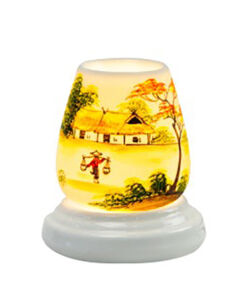 Đèn xông tinh dầu vẽ nhà tranh S5 - Gốm sứ Bát Tràng