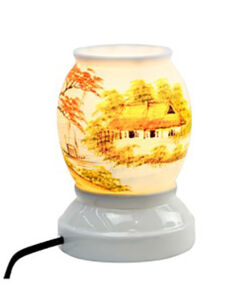 Đèn xông tinh dầu vẽ nhà tranh - Gốm sứ Bát Tràng