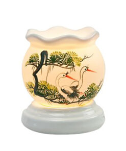 Đèn xông tinh dầu vẽ chim hạt cổ loe - Gốm sứ Bát Tràng