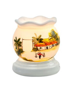 Đèn xông tinh dầu vẽ nhà tranh cổ loe S1 - Gốm sứ Bát Tràng