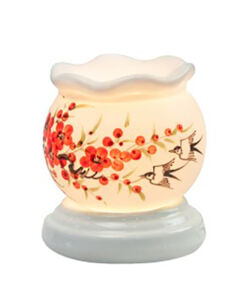 Đèn xông tinh dầu vẽ chim hoa cổ loe - Gốm sứ Bát Tràng