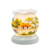 Đèn xông tinh dầu vẽ nhà tranh S8 size nhỏ - Gốm sứ Bát Tràng