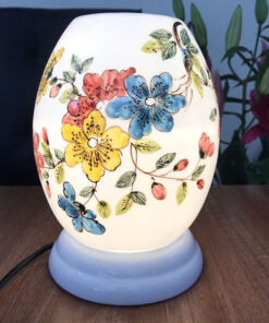 Đèn Xông Tinh Dầu Bát Tràng Dáng Trứng Hoa Giây