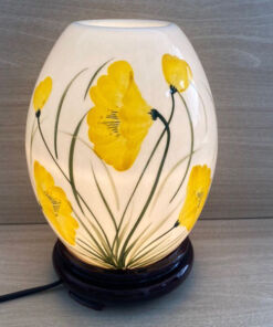 Đèn Xông Tinh Dầu Size Lớn Dáng Trứng Hoa Vàng