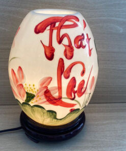 Đèn Xông Tinh Dầu Bát Tràng Dáng Trứng Phát Lộc