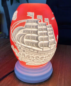 Đèn Xông Tinh Dầu Dáng Trứng Nổi Thuận buồm Màu Cam