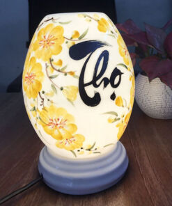 Đèn Xông Tinh Dầu Bát Tràng Dáng Trứng Thư Pháp Thọ