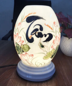 Đèn Xông Tinh Dầu Bát Tràng Thư Pháp Chữ Tâm